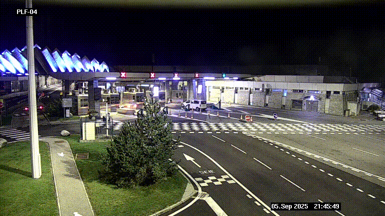 Webcam au péage du tunnel du Mont-Blanc, côté entrée France à Chamonix, au bout de l'A40