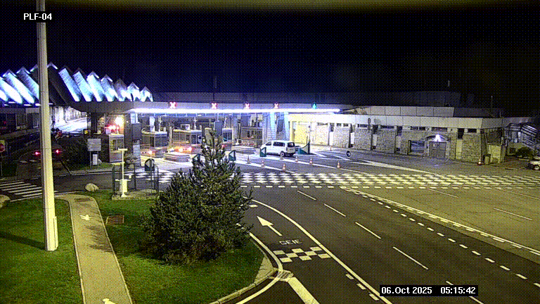 Webcam au péage du tunnel du Mont-Blanc, côté entrée France à Chamonix, au bout de l'A40
