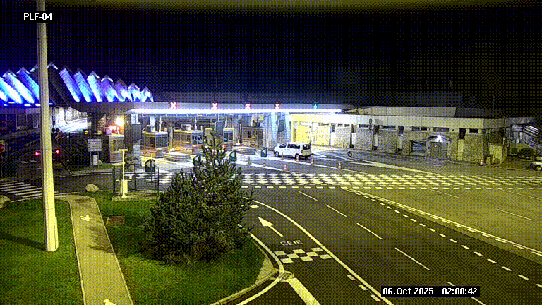 Webcam au péage du tunnel du Mont-Blanc, côté entrée France à Chamonix, au bout de l'A40