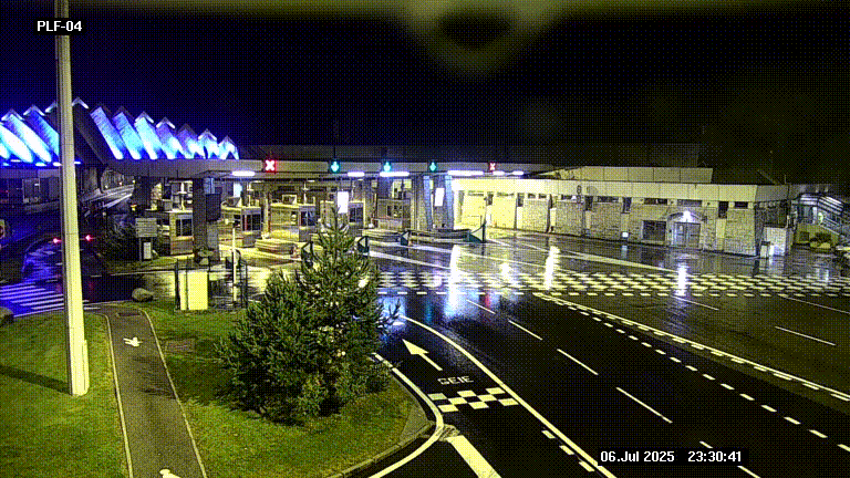 Webcam au péage du tunnel du Mont-Blanc, côté entrée France à Chamonix, au bout de l'A40