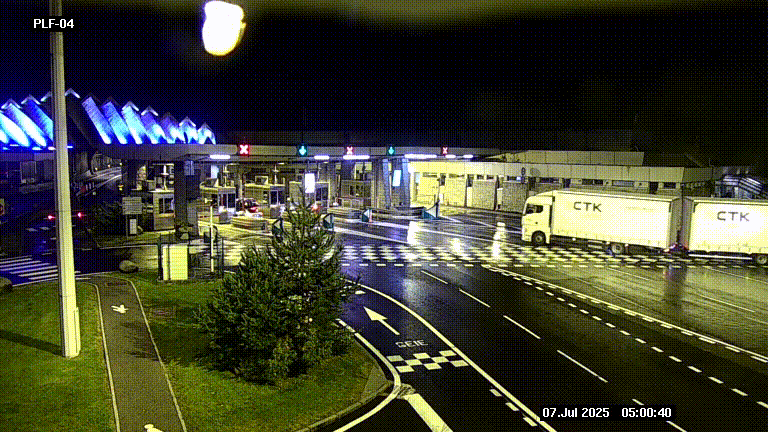 Webcam au péage du tunnel du Mont-Blanc, côté entrée France à Chamonix, au bout de l'A40