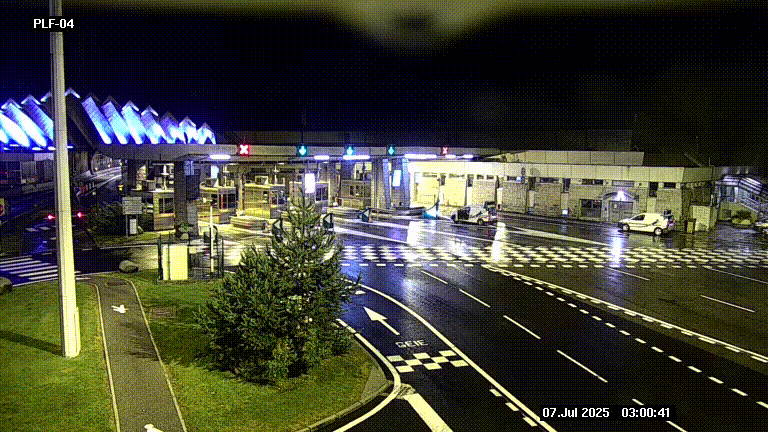 Webcam au péage du tunnel du Mont-Blanc, côté entrée France à Chamonix, au bout de l'A40