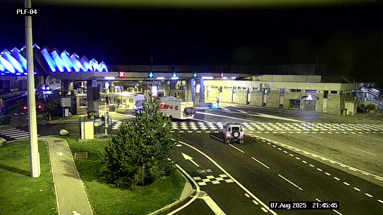 Webcam au péage du tunnel du Mont-Blanc, côté entrée France à Chamonix, au bout de l'A40