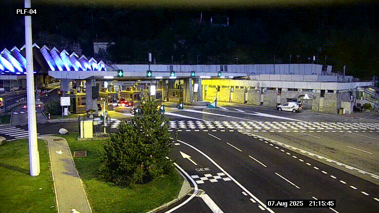 Webcam au péage du tunnel du Mont-Blanc, côté entrée France à Chamonix, au bout de l'A40