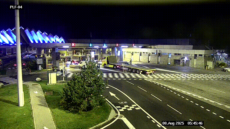 Webcam au péage du tunnel du Mont-Blanc, côté entrée France à Chamonix, au bout de l'A40