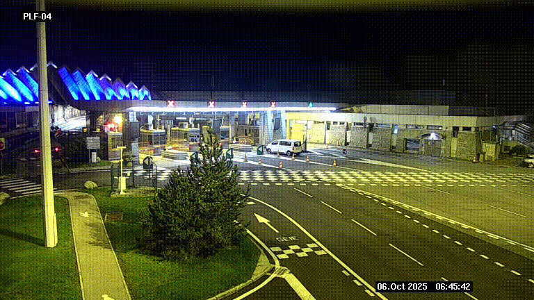 Webcam au péage du tunnel du Mont-Blanc, côté entrée France à Chamonix, au bout de l'A40