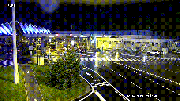 Webcam au péage du tunnel du Mont-Blanc, côté entrée France à Chamonix, au bout de l'A40