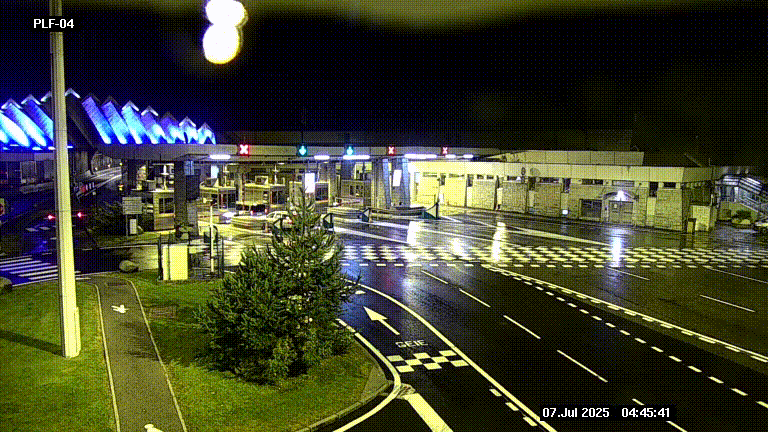 Webcam au péage du tunnel du Mont-Blanc, côté entrée France à Chamonix, au bout de l'A40