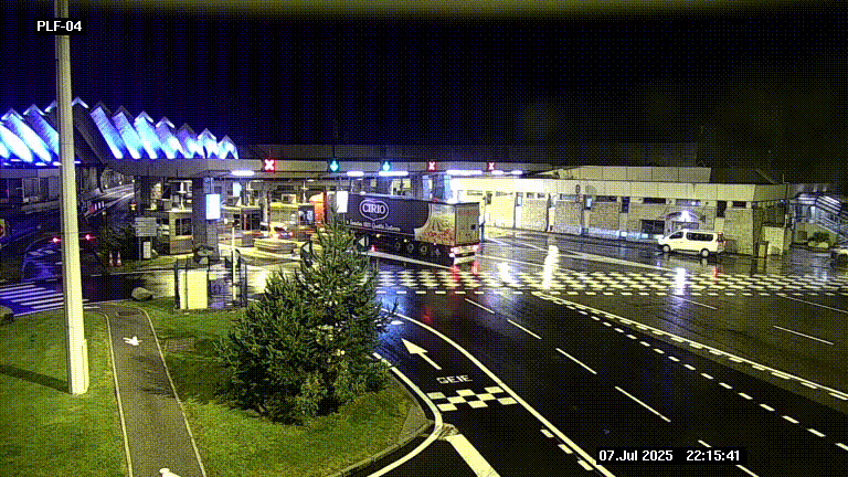 Webcam au péage du tunnel du Mont-Blanc, côté entrée France à Chamonix, au bout de l'A40