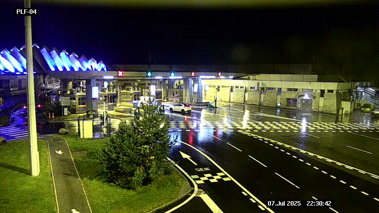 Webcam au péage du tunnel du Mont-Blanc, côté entrée France à Chamonix, au bout de l'A40