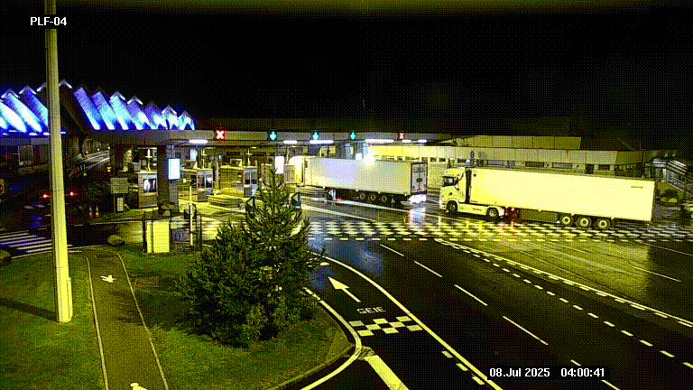 Webcam au péage du tunnel du Mont-Blanc, côté entrée France à Chamonix, au bout de l'A40