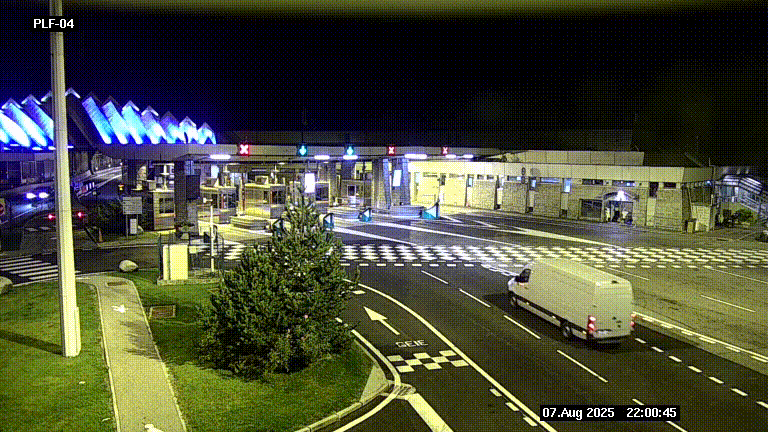 Webcam au péage du tunnel du Mont-Blanc, côté entrée France à Chamonix, au bout de l'A40