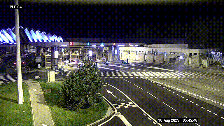 Webcam au péage du tunnel du Mont-Blanc, côté entrée France à Chamonix, au bout de l'A40