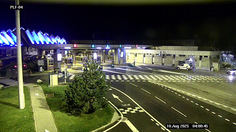 Webcam au péage du tunnel du Mont-Blanc, côté entrée France à Chamonix, au bout de l'A40