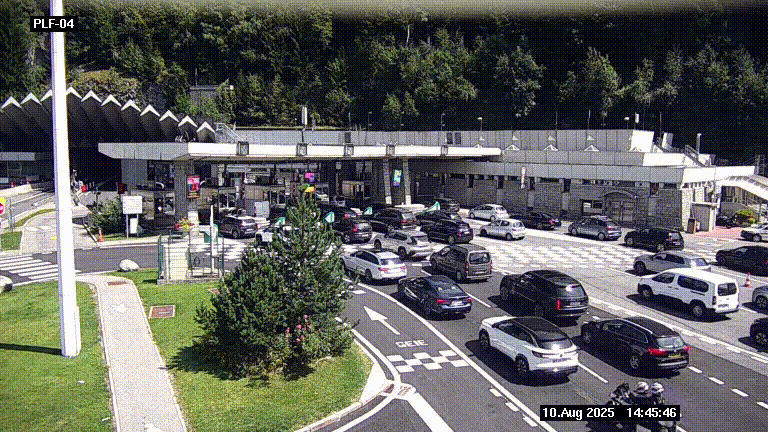Webcam au péage du tunnel du Mont-Blanc, côté entrée France à Chamonix, au bout de l'A40
