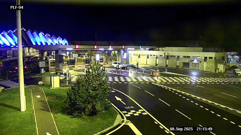 Webcam au péage du tunnel du Mont-Blanc, côté entrée France à Chamonix, au bout de l'A40