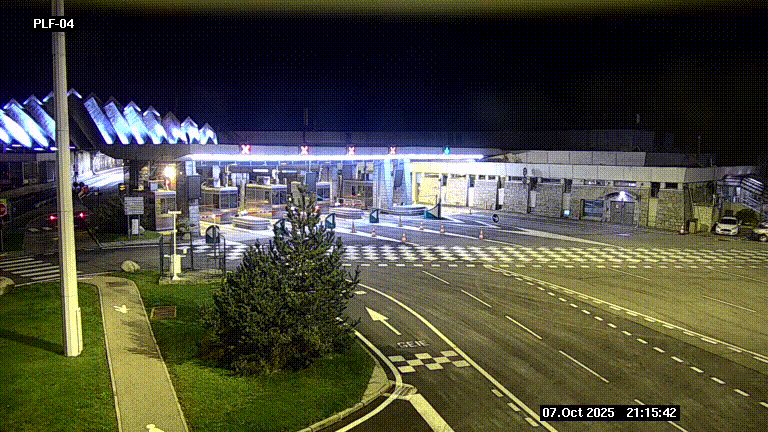 Webcam au péage du tunnel du Mont-Blanc, côté entrée France à Chamonix, au bout de l'A40
