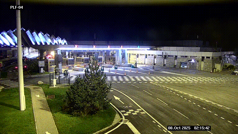 Webcam au péage du tunnel du Mont-Blanc, côté entrée France à Chamonix, au bout de l'A40