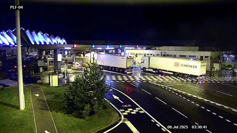 Webcam au péage du tunnel du Mont-Blanc, côté entrée France à Chamonix, au bout de l'A40