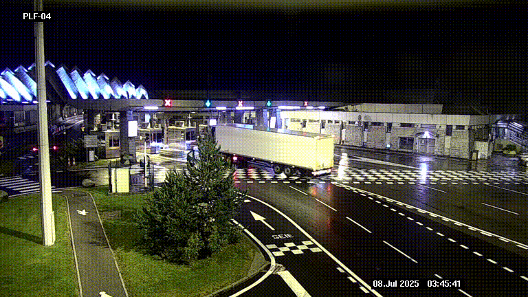 Webcam au péage du tunnel du Mont-Blanc, côté entrée France à Chamonix, au bout de l'A40