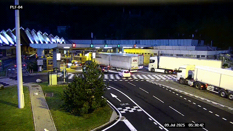 Webcam au péage du tunnel du Mont-Blanc, côté entrée France à Chamonix, au bout de l'A40