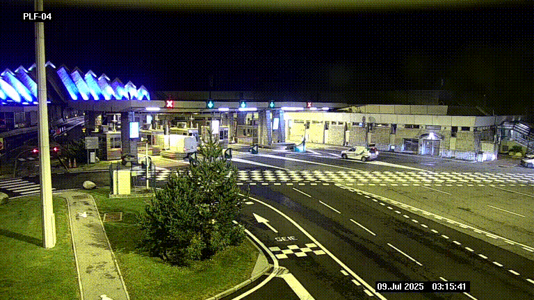 Webcam au péage du tunnel du Mont-Blanc, côté entrée France à Chamonix, au bout de l'A40