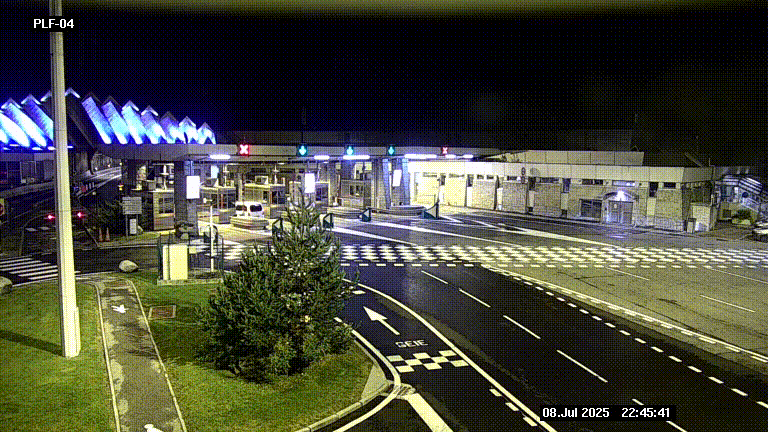 Webcam au péage du tunnel du Mont-Blanc, côté entrée France à Chamonix, au bout de l'A40