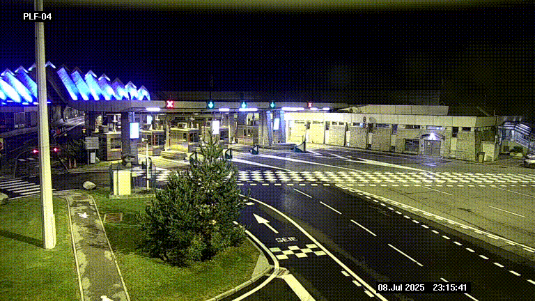 Webcam au péage du tunnel du Mont-Blanc, côté entrée France à Chamonix, au bout de l'A40