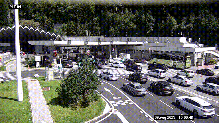 <h2>Webcam au péage du tunnel du Mont-Blanc, côté entrée France à Chamonix, au bout de l'A40</h2>