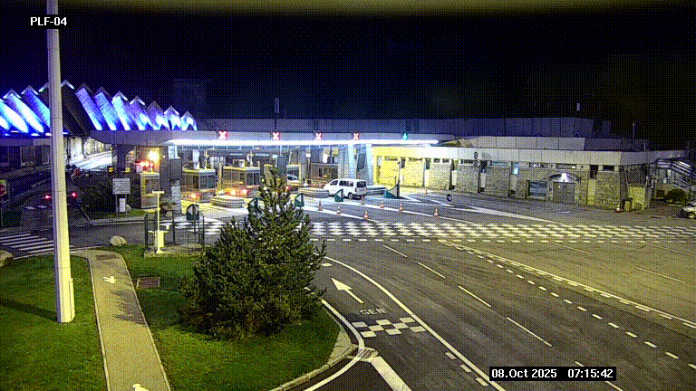 Webcam au péage du tunnel du Mont-Blanc, côté entrée France à Chamonix, au bout de l'A40