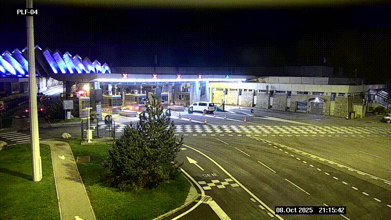 Webcam au péage du tunnel du Mont-Blanc, côté entrée France à Chamonix, au bout de l'A40