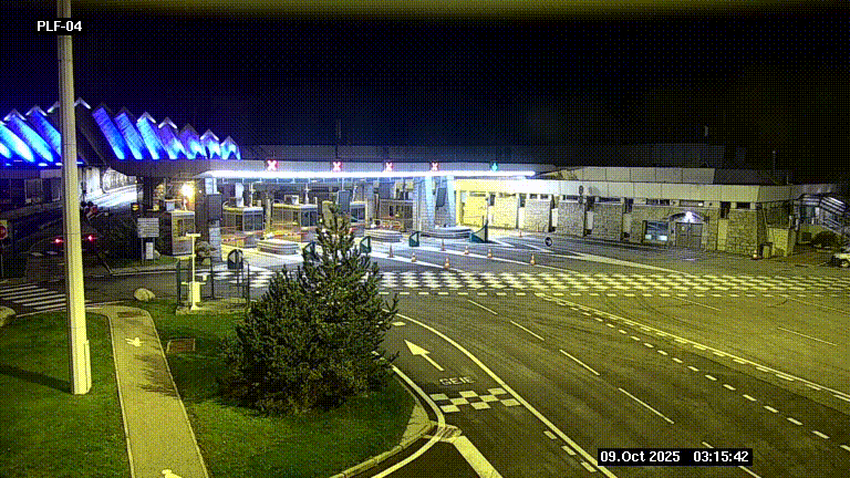 Webcam au péage du tunnel du Mont-Blanc, côté entrée France à Chamonix, au bout de l'A40