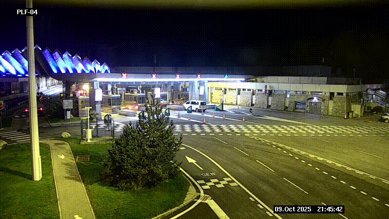 Webcam au péage du tunnel du Mont-Blanc, côté entrée France à Chamonix, au bout de l'A40
