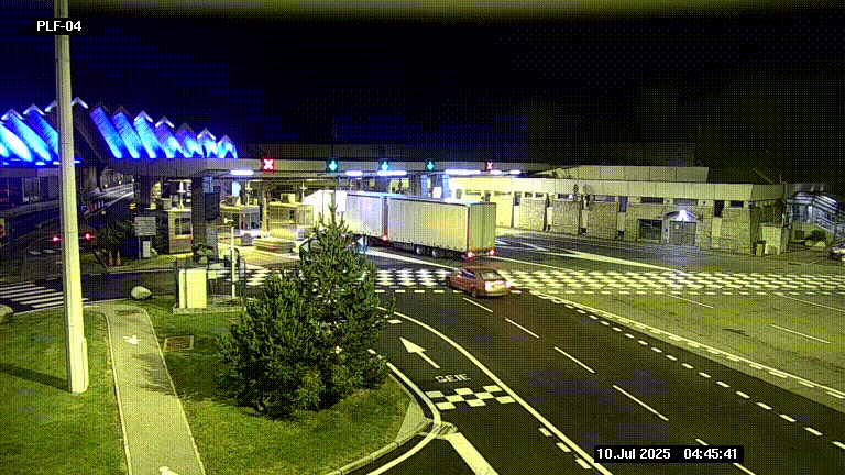 Webcam au péage du tunnel du Mont-Blanc, côté entrée France à Chamonix, au bout de l'A40