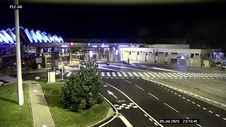 Webcam au péage du tunnel du Mont-Blanc, côté entrée France à Chamonix, au bout de l'A40