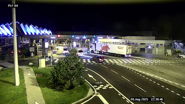 Webcam au péage du tunnel du Mont-Blanc, côté entrée France à Chamonix, au bout de l'A40