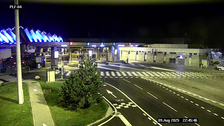 Webcam au péage du tunnel du Mont-Blanc, côté entrée France à Chamonix, au bout de l'A40