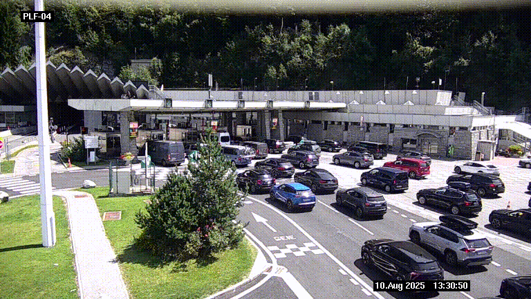 Webcam au péage du tunnel du Mont-Blanc, côté entrée France à Chamonix, au bout de l'A40