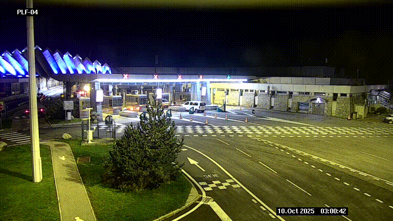 Webcam au péage du tunnel du Mont-Blanc, côté entrée France à Chamonix, au bout de l'A40