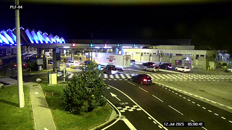 Webcam au péage du tunnel du Mont-Blanc, côté entrée France à Chamonix, au bout de l'A40