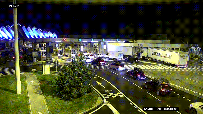 Webcam au péage du tunnel du Mont-Blanc, côté entrée France à Chamonix, au bout de l'A40