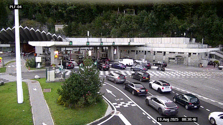 <h2>Webcam au péage du tunnel du Mont-Blanc, côté entrée France à Chamonix, au bout de l'A40</h2>