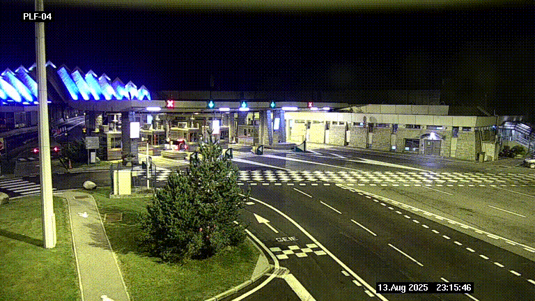 Webcam au péage du tunnel du Mont-Blanc, côté entrée France à Chamonix, au bout de l'A40
