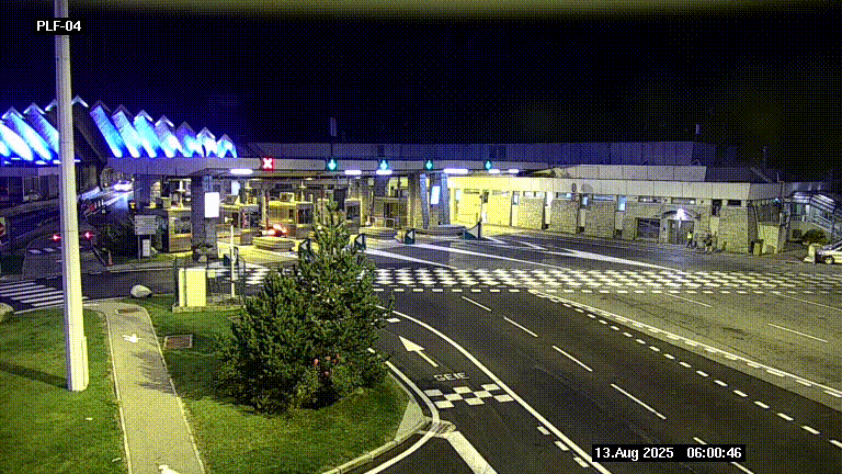 Webcam au péage du tunnel du Mont-Blanc, côté entrée France à Chamonix, au bout de l'A40