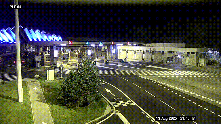 Webcam au péage du tunnel du Mont-Blanc, côté entrée France à Chamonix, au bout de l'A40