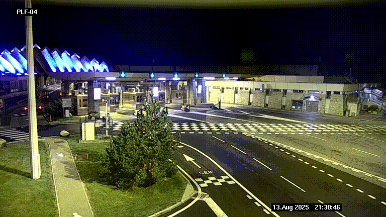 Webcam au péage du tunnel du Mont-Blanc, côté entrée France à Chamonix, au bout de l'A40