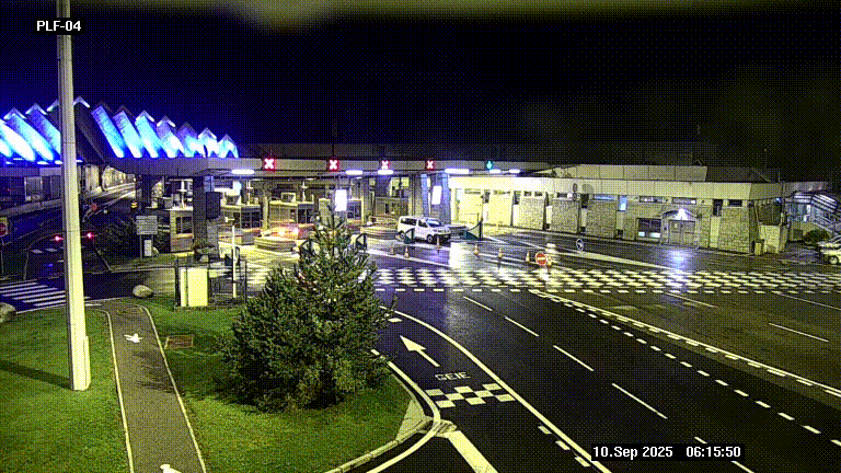 Webcam au péage du tunnel du Mont-Blanc, côté entrée France à Chamonix, au bout de l'A40