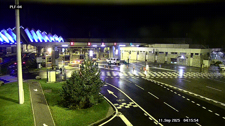 Webcam au péage du tunnel du Mont-Blanc, côté entrée France à Chamonix, au bout de l'A40