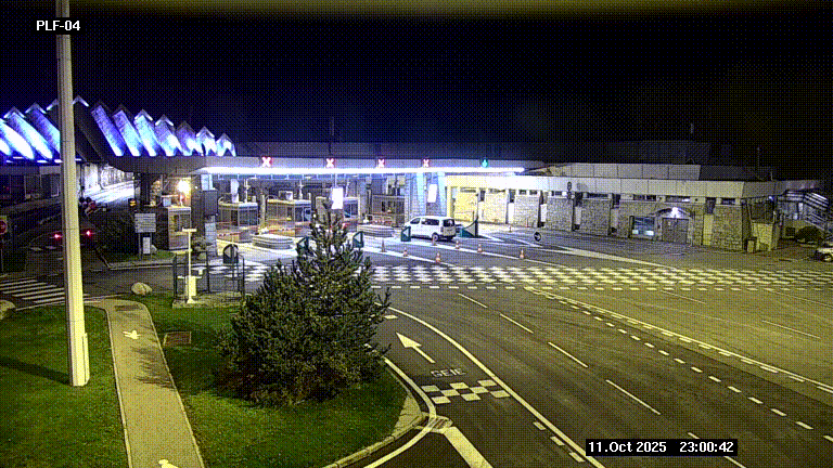 Webcam au péage du tunnel du Mont-Blanc, côté entrée France à Chamonix, au bout de l'A40