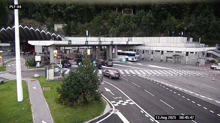 <h2>Webcam au péage du tunnel du Mont-Blanc, côté entrée France à Chamonix, au bout de l'A40</h2>